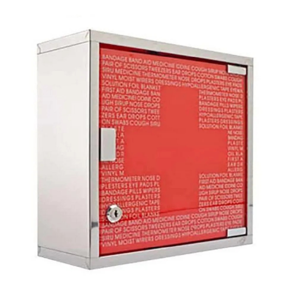 CRUZ ROJA CON VIDRIO ROJO 30 X 30 X 12 CM COLOR SATIN - ROJO REF. QM-110-1029 MARCA QUALITY METAL