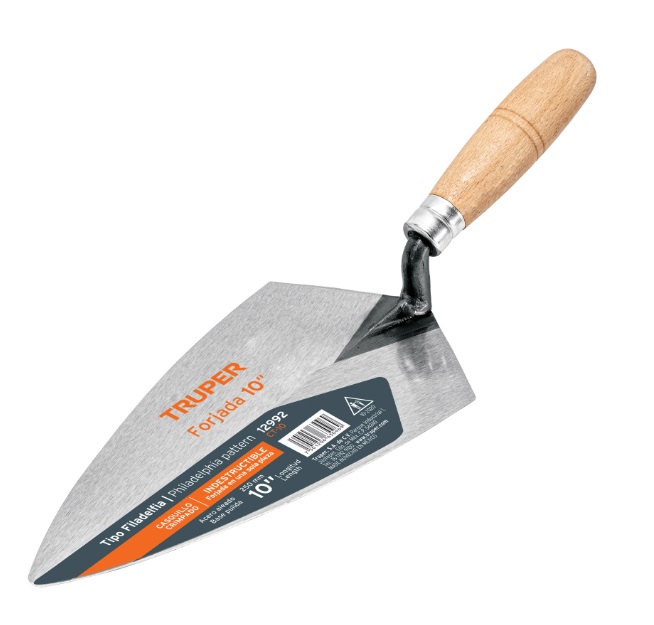 CUCHARA PARA ALBAÑIL 10" PUNTA FINA T/FILADELFIA MOD. CT-10" REF. 12992 MARCA TRUPER