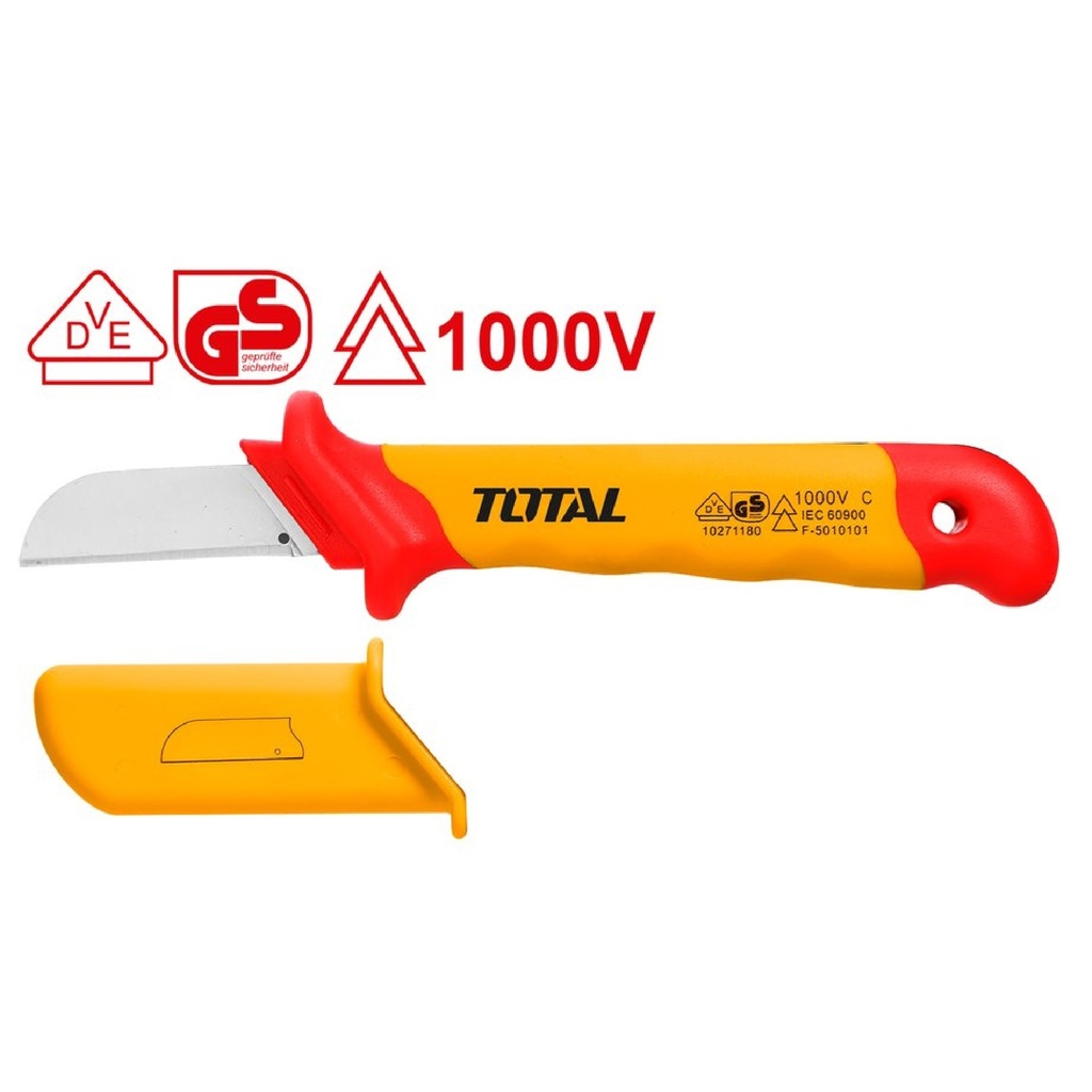 CUCHILLO PARA PELAR CABLE AISLADO 1000 V REF. THICK1801 MARCA TOTAL TOOLS