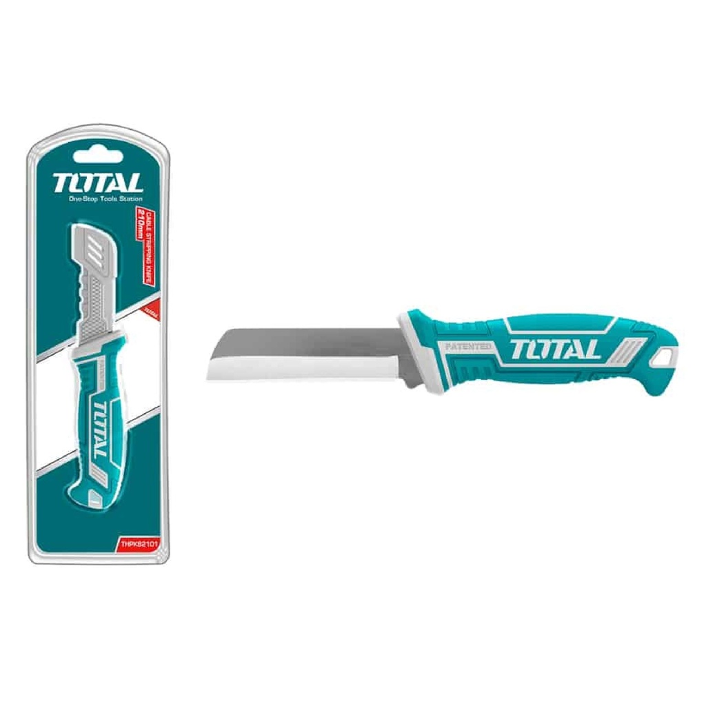 CUCHILLO PELACABLES PARA ELECTRICISTA DE 200 MM RECTO REF. THT51881 MARCA TOTAL TOOLS