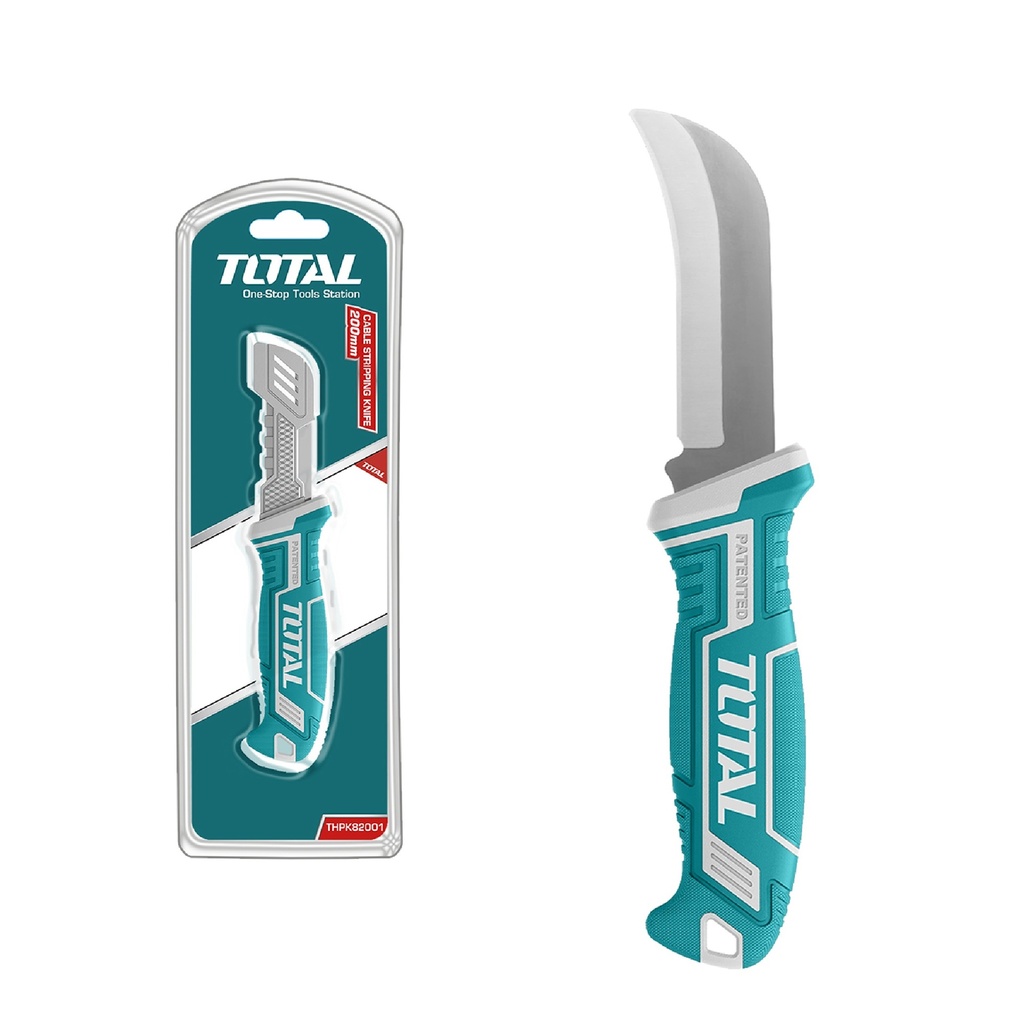 CUCHILLO PELACABLES PARA ELECTRICISTA DE 200 MM CURVO REF. THT51882 MARCA TOTAL TOOLS