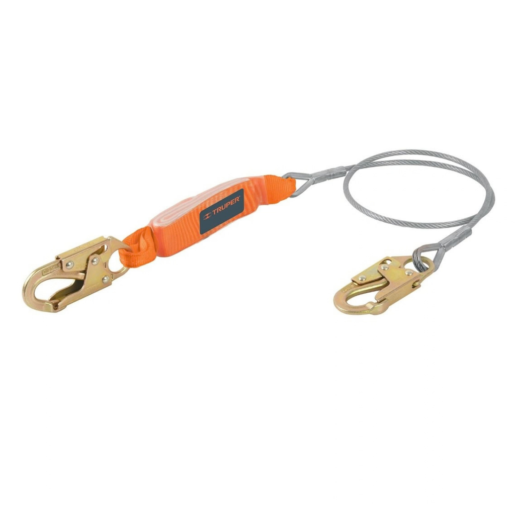 CUERDA / LINEA DE VIDA / ESLINGA PROTECCION CON 2 GANCHO 1.8 MTS CABLE ACERO REF.17039 MARCA TRUPER
