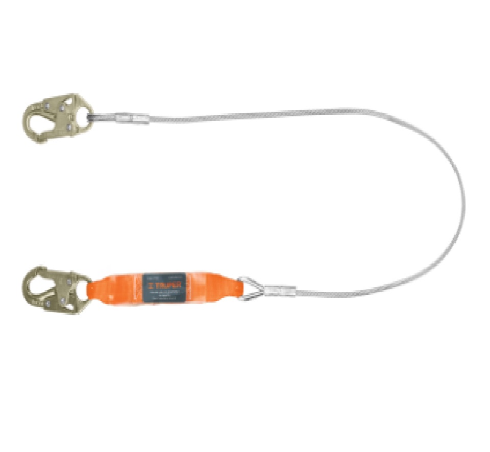 CUERDA / LINEA DE VIDA / ESLINGA PROTECCION CON 2 GANCHO 1.8 MTS CABLE ACERO REF.17039 MARCA TRUPER