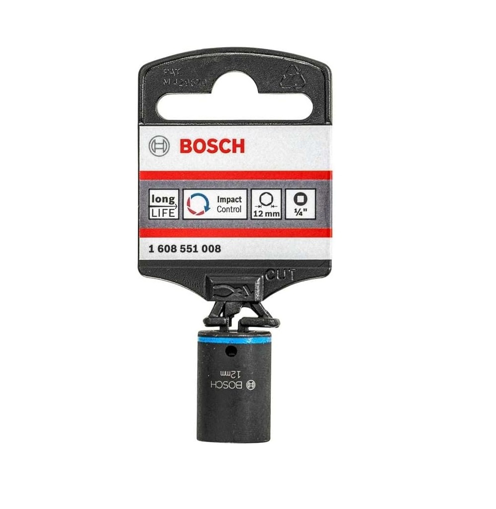 DADO DE IMPACTO 1/4" DE 12MM 1608551008 / 873755 / 088022 MARCA BOSCH