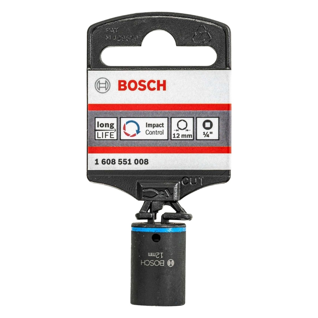 DADO DE IMPACTO 1/4" DE 12MM 1608551008 / 873755 / 088022 MARCA BOSCH