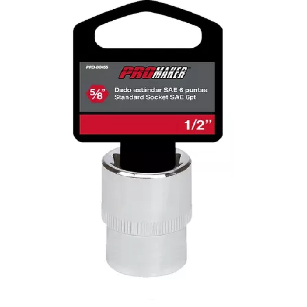 DADO CORTO HEXAGONAL 1/2" X 5/8" REF. PRO-DD455 MARCA PROMAKER