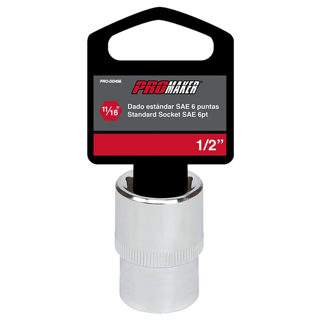DADO CORTO HEXAGONAL 1/2" X 11/16" REF. PRO-DD456 MARCA PROMAKER