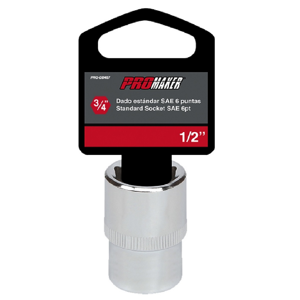DADO CORTO HEXAGONAL 1/2" X 3/4" REF. PRO-DD457 MARCA PROMAKER