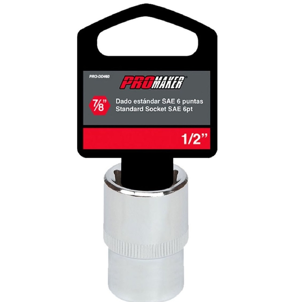 DADO CORTO HEXAGONAL 1/2" X 7/8" REF. PRO-DD460 MARCA PROMAKER