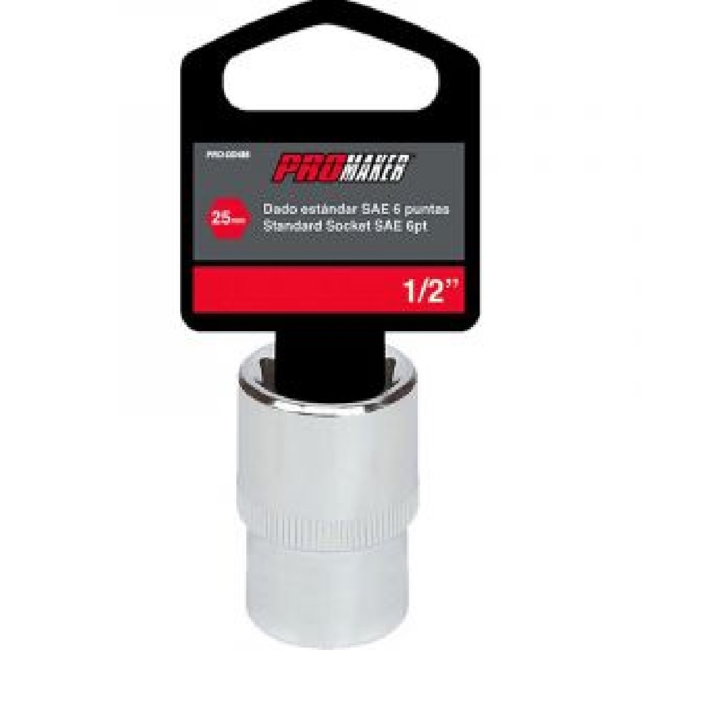DADO CORTO HEXAGONAL 1/2" X 25 MM REF. PRO-DD485 MARCA PROMAKER