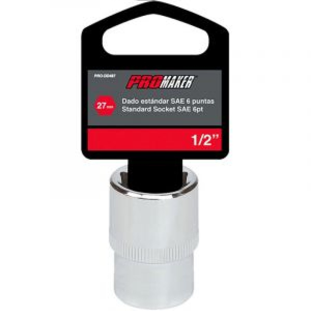 DADO CORTO HEXAGONAL 1/2" X 27 MM REF. PRO-DD487 MARCA PROMAKER