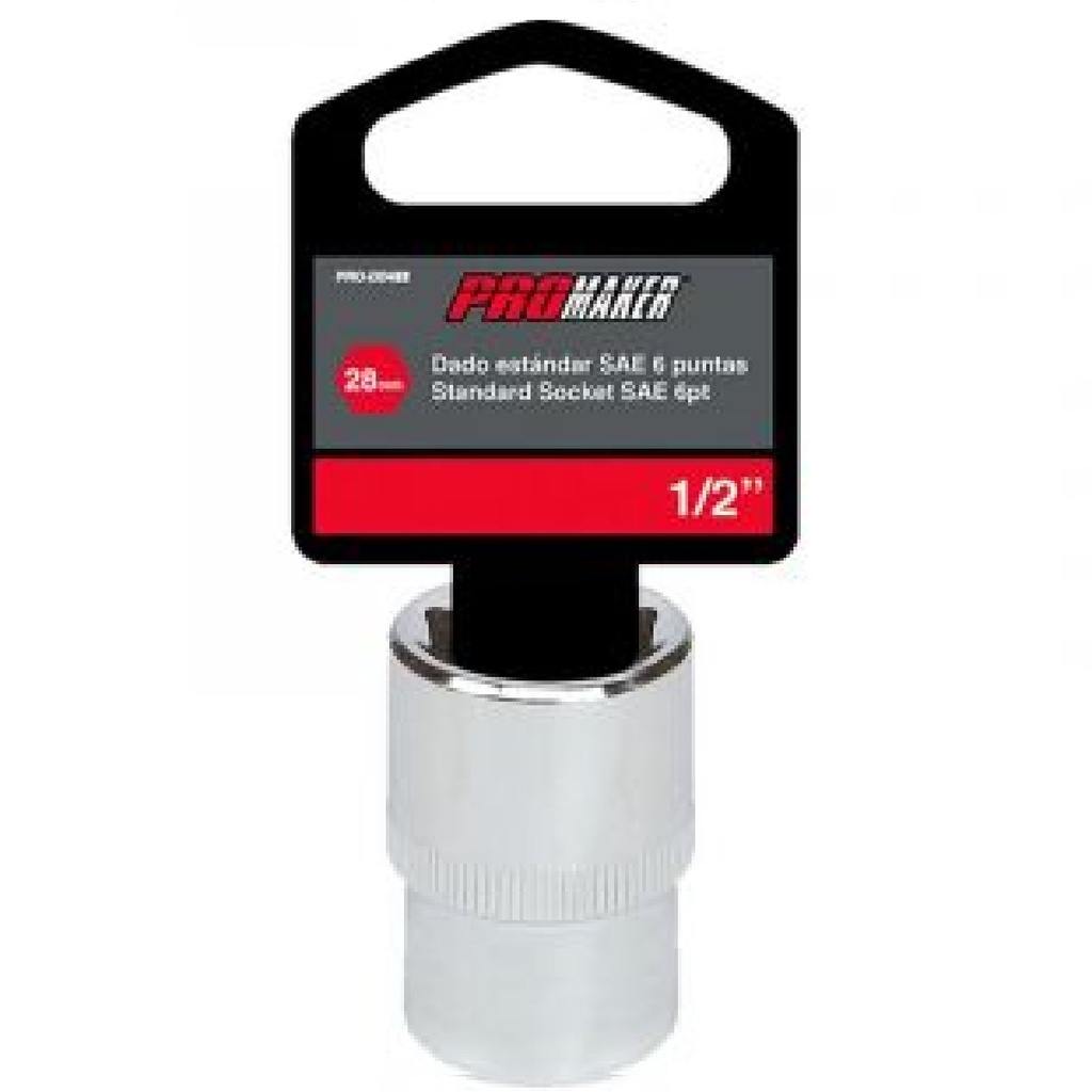 DADO CORTO HEXAGONAL 1/2" X 28 MM REF. PRO-DD488 MARCA PROMAKER