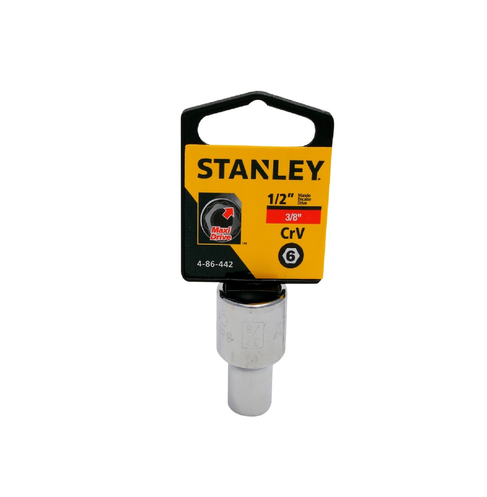 DADO CORTO HEXAGONAL CROMADO 1/2" X 3/8" REF. 86-442 COD. 781660 MARCA STANLEY