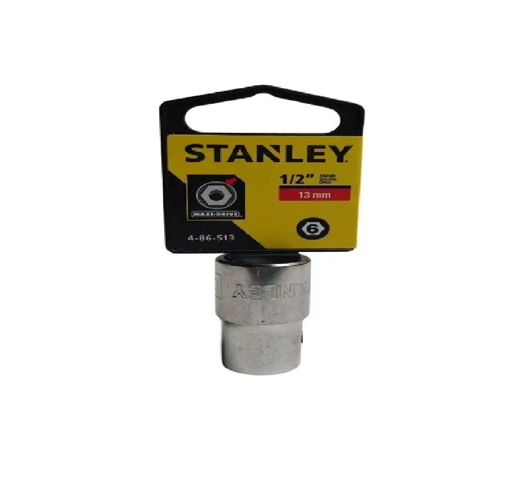 DADO CORTO HEXAGONAL CROMADO 1/2" X 13 MM REF. 86-513 COD. 781875 MARCA STANLEY