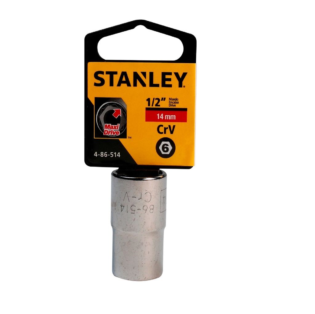DADO CORTO HEXAGONAL CROMADO 1/2" X 14 MM REF. 86-514 COD. 781882 MARCA STANLEY