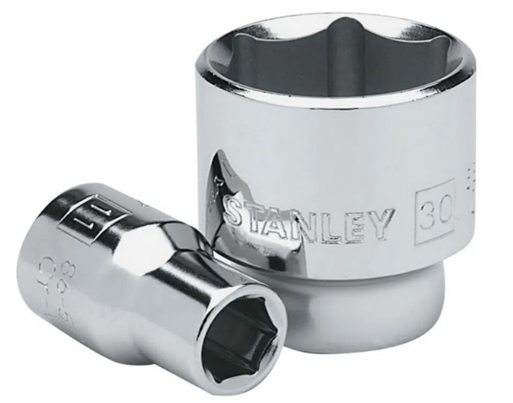 DADO CORTO HEXAGONAL CROMADO 1/2" X 15 MM REF. 86515B MARCA STANLEY