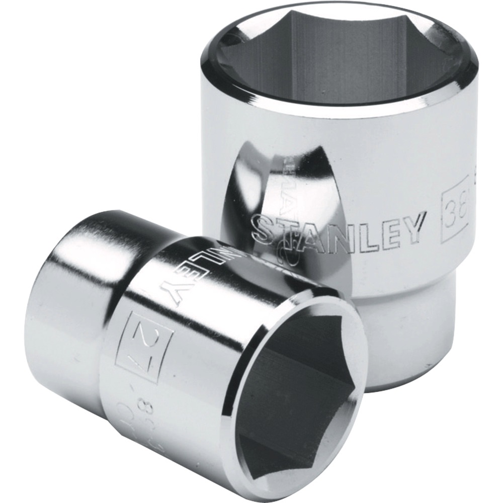 DADO CORTO HEXAGONAL CROMADO 1/2" X 20 MM REF. 88742B MARCA STANLEY