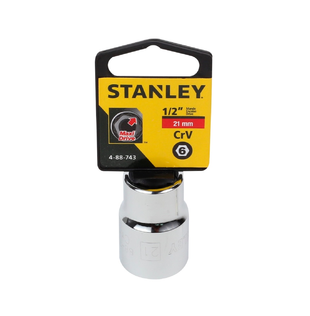 DADO CORTO HEXAGONAL CROMADO 1/2" X 21 MM REF. 88743B COD. 782834 MARCA STANLEY