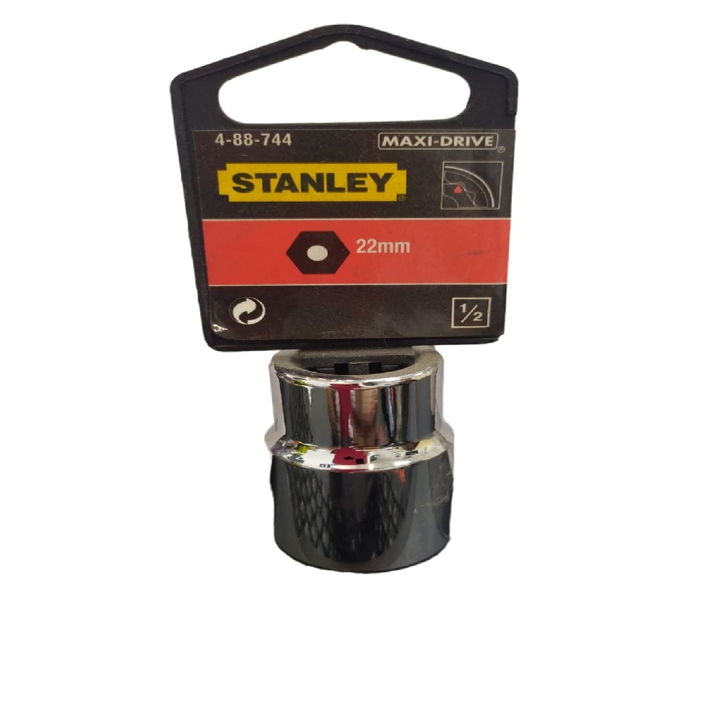 DADO CORTO HEXAGONAL CROMADO 1/2" X 22 MM REF. 88-744 COD. 782841 MARCA STANLEY