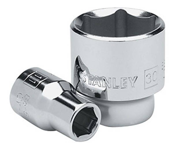 DADO CORTO HEXAGONAL CROMADO 1/2" X 32 MM REF. 4-88-803 / 88753 MARCA STANLEY