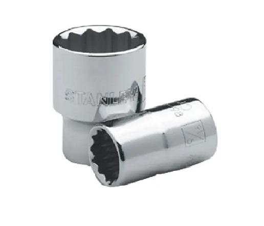 DADO CORTO ESTRIA CROMADO 1/2" X 32 MM C/ B REF. 88803 MARCA STANLEY