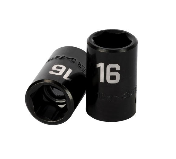 DADO DE IMPACTO 1/2" 16 MM CUADRO 1/2" 6 PUNTAS MOD.D-7416-M REF. 12416 MARCA TRUPER