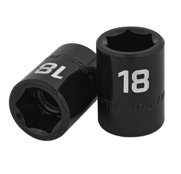 DADO DE IMPACTO 1/2" 18 MM CUADRO 1/2" 6 PUNTAS MOD.D-7418-M REF. 12418 MARCA TRUPER