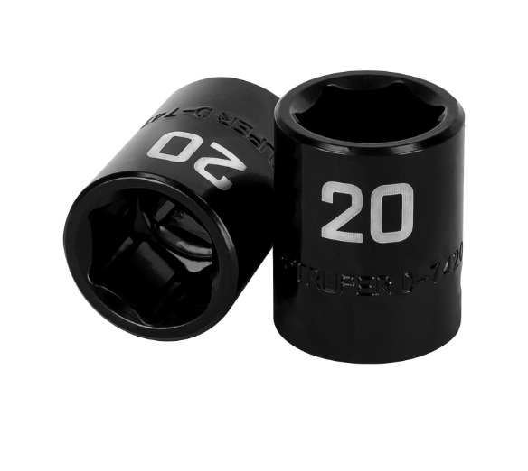 DADO DE IMPACTO 1/2" 20 MM CUADRO 1/2" 6 PUNTAS MOD.D-7420-M REF. 12420 MARCA TRUPER