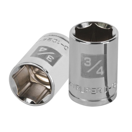 DADO CORTO HEXAGONAL 6 PUNTAS 1/2" X 3/4" MOD. D-1224-H REF. 13236 / 643761 MARCA TRUPER