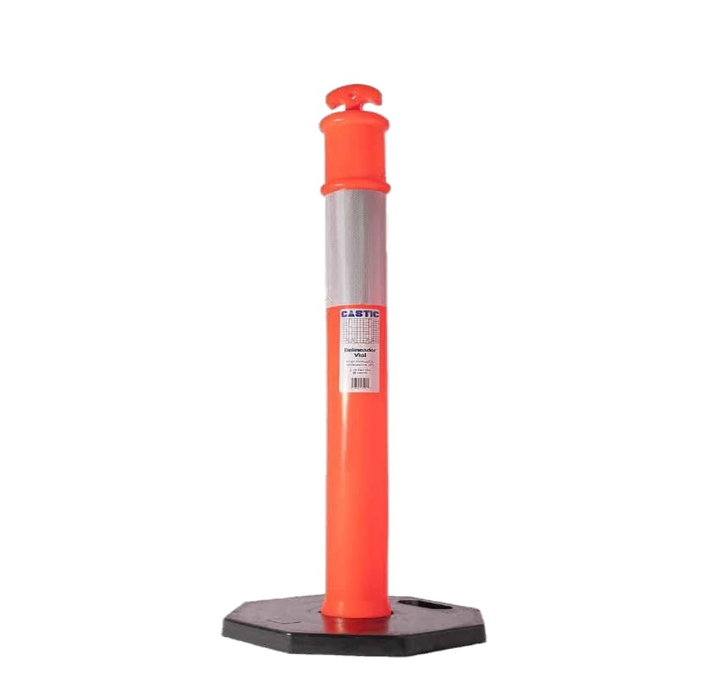 DELINEADOR VIAL CON BASE GOMA 116 X 24 X 24 CM IMPORTADO REF. DEL-VIAL-IMP / 018528 MARCA CASTIC