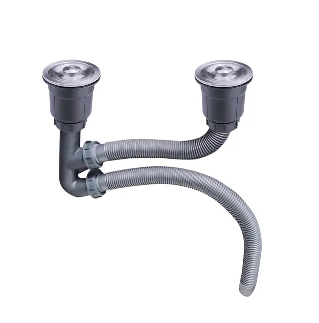 DESAGUE FREGADERO ACERO INOX. SIFON Y COLECTOR ( KIT 2 TINAS ) REF. GRI-0031 / 010403 MARCA BELT-G