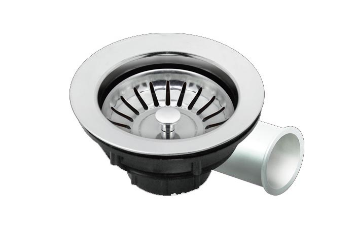 DESAGUE PARA FREGADERO PLASTICO CROMADO DE 3 1/2" MOD. DE LUJO REF. GRI-0040 / 001036 MARCA BELT-G