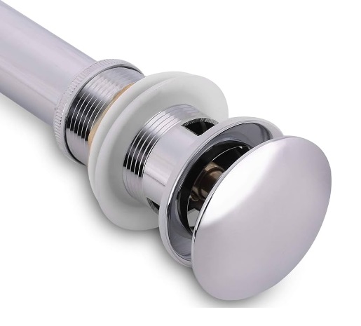 DESAGUE PARA LAVAMANO CON REBOSADERO POP UP CROMADO REF. KU-90-1 MARCA KUBO