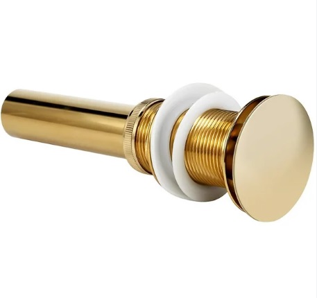 DESAGUE PARA LAVAMANO CON REBOSADERO POP UP DORADO REF. KU-PU-GD MARCA KUBO