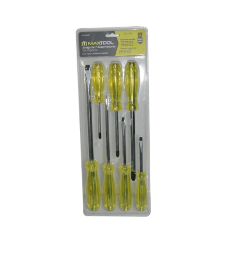 JUEGO DE DESTORNILLADORES DE IMPACTO 7 PZAS REF. 304705 MARCA MAXTOOL