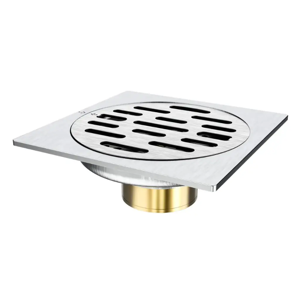 DESAGUE / IN-FLOOR ROUND INVISIBLE USEEN-FLAT 10 X 10 BRUSHED COLOR SATINADA CM REF. NVDES0086 NOVA