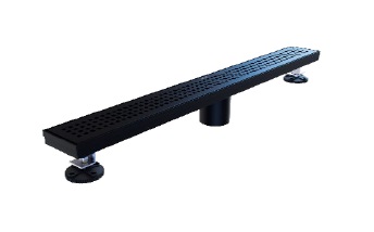 DESAGUE / AQUAFLOW SQUARE DOTS MATT 80 X 7CM DESCARGA VERTICAL NOIR COLOR NEGRO REF. NVDES9101 NOVA