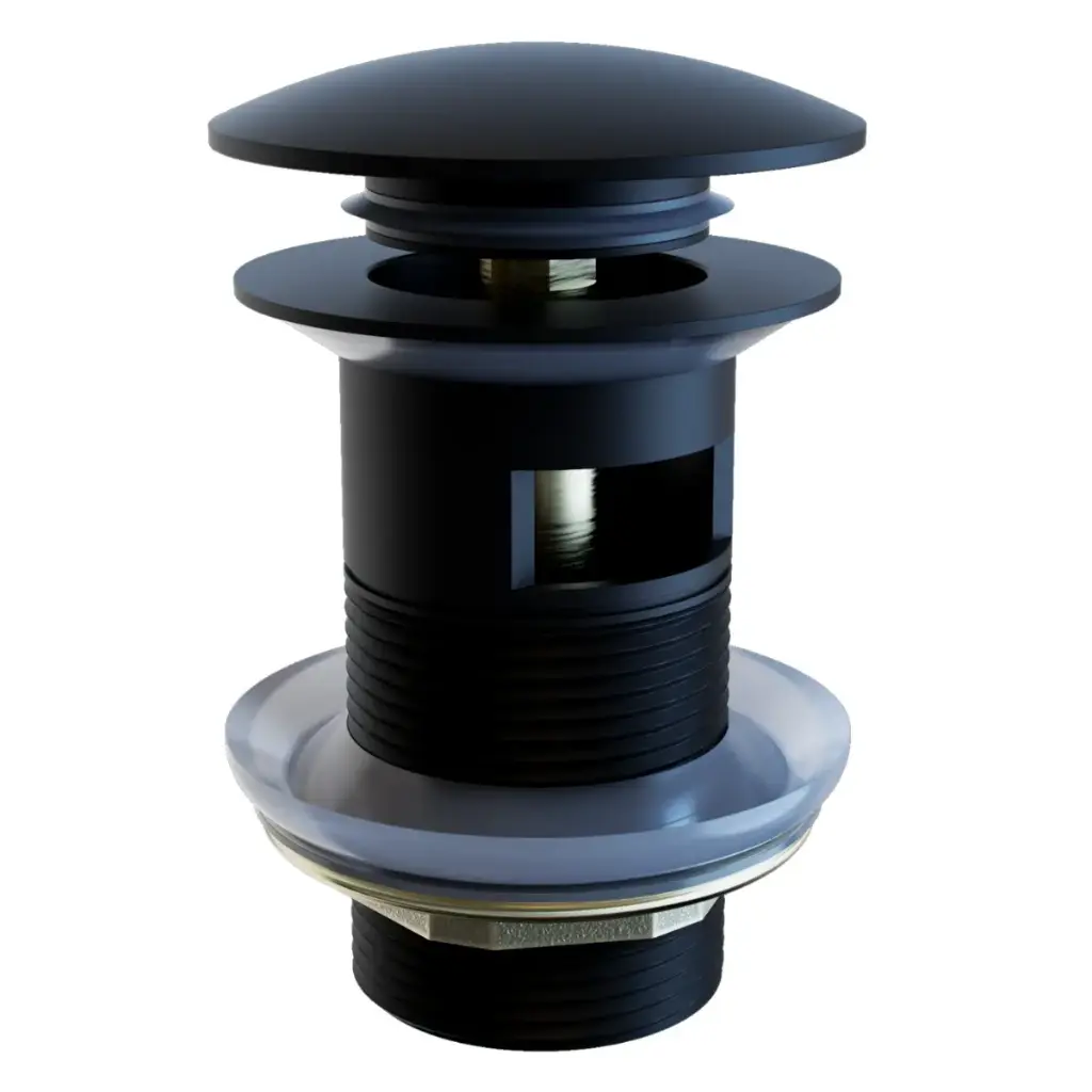 DESAGUE PARA LAVAMANO CON REBOSADERO NOIR ACERO INOX NOIR / NEGRO MATE REF. NVGRI9865 MARCA NOVA