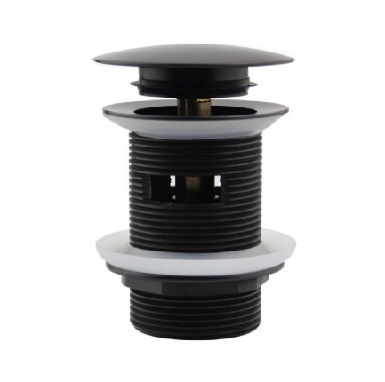 DESAGUE PARA LAVAMANO CON REBOSADERO NOIR ACERO INOX NOIR / NEGRO MATE REF. NVGRI9865 MARCA NOVA