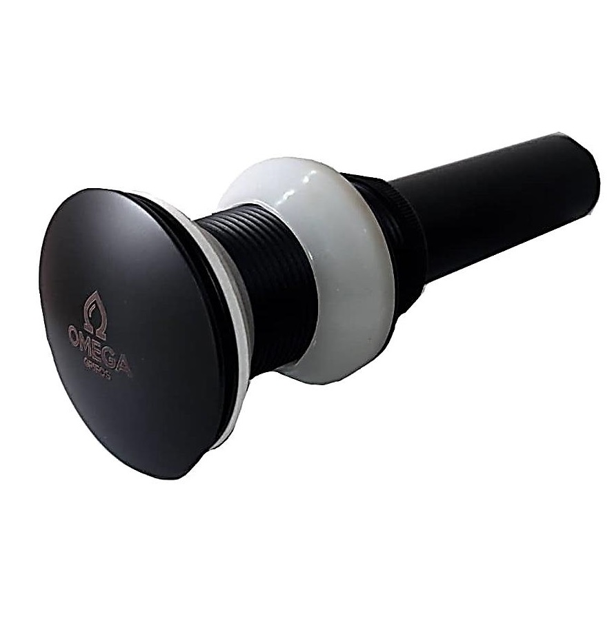 DESAGUE PARA LAVAMANO PUSH BUTTON REDON ( SIN REBOSE ) COLOR NEGRO REF. KD-393-MB MARCA OMEGA