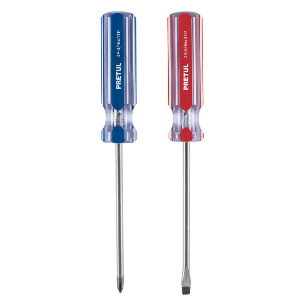 JGO. DE DESTORNILLADORES 2 PZAS MOD. DUO 3/16" X 4" TP REF. 20211 MARCA PRETUL