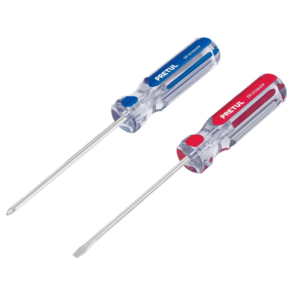 JGO. DE DESTORNILLADORES 2 PZAS MOD. DUO 3/16" X 4" TP REF. 20211 MARCA PRETUL