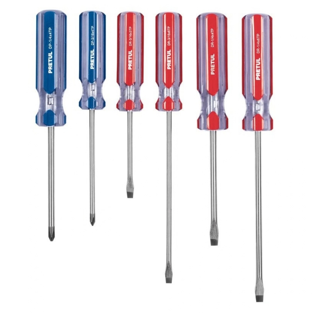 JGO. DESTORNILLADORES 6 PZAS. MOD. JD-6TP REF. 20214 MARCA PRETUL