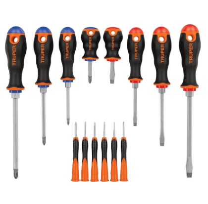 JUEGO DE DESTORNILLADORES 8 PZAS + 6 PZAS JOYERO MAGO CONFORT GRIP REF.14197 / DTJ-14B MARCA TRUPER