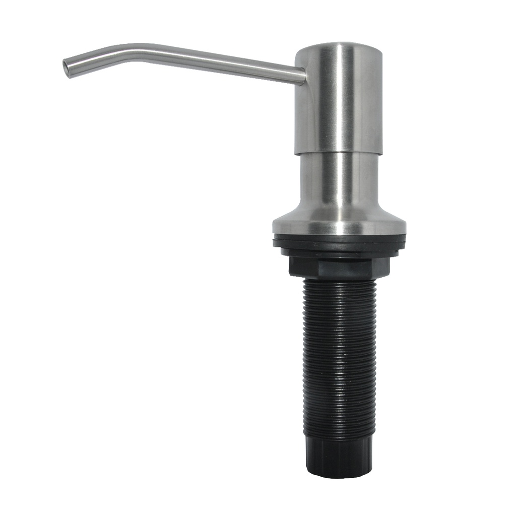 DISPENSADOR MANUAL PLASTICO DE JABON LIQUIDO CON ACERO INOX. CEPILLADO REF. GRI.01.01 MARCA BARI
