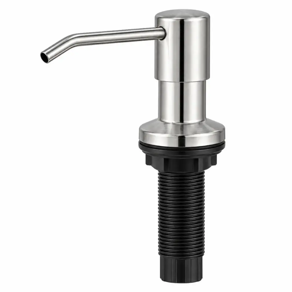 DISPENSADOR MANUAL PLASTICO DE JABON LIQUIDO CON ACERO INOX. CROMO REF. GRI.01.03 MARCA BARI