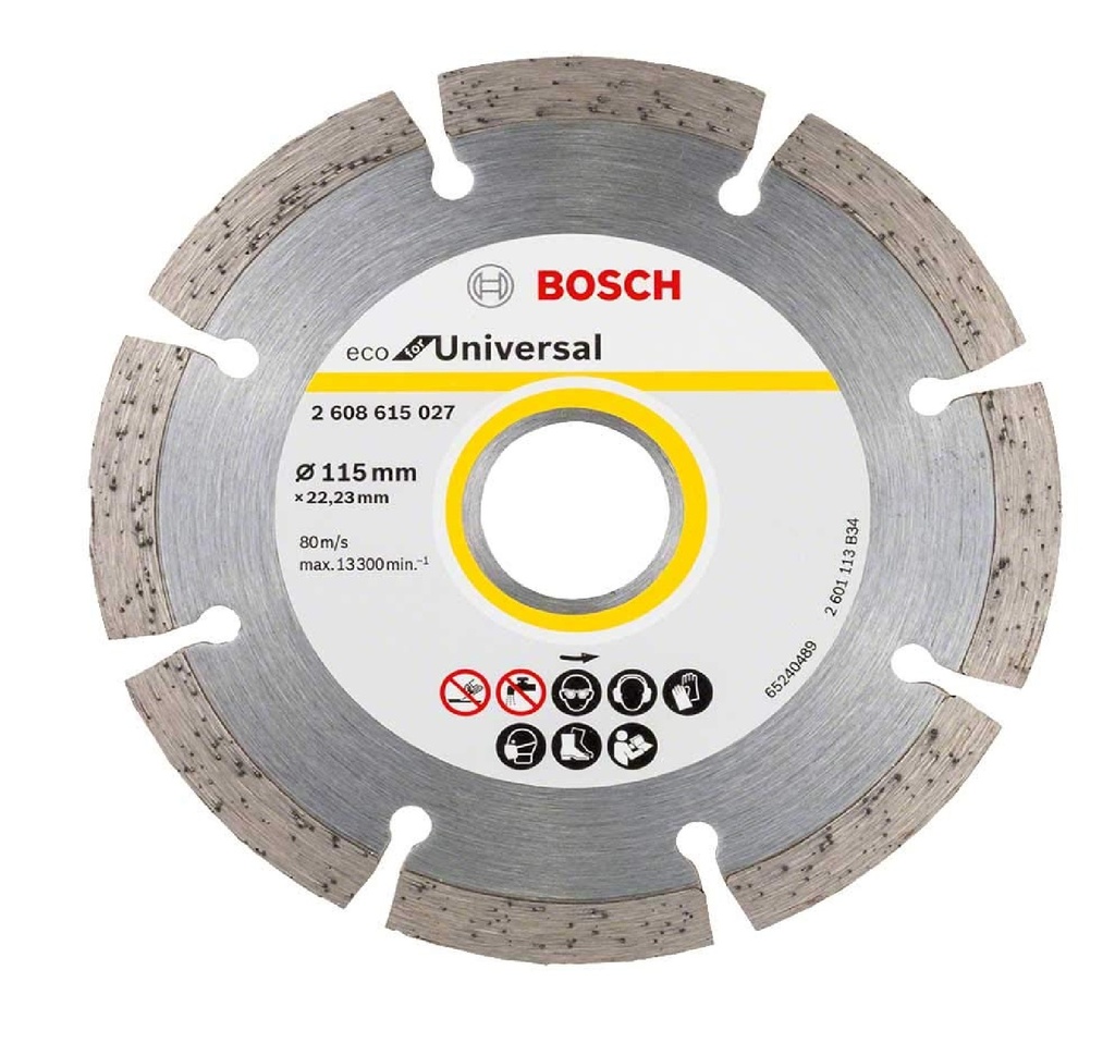 DISCO DE CORTE DIAMANTADO SEGMENTADO 4 1/2" X 7/8" 115X22 MM REF.2608615027 / 875113 / 857048 BOSCH