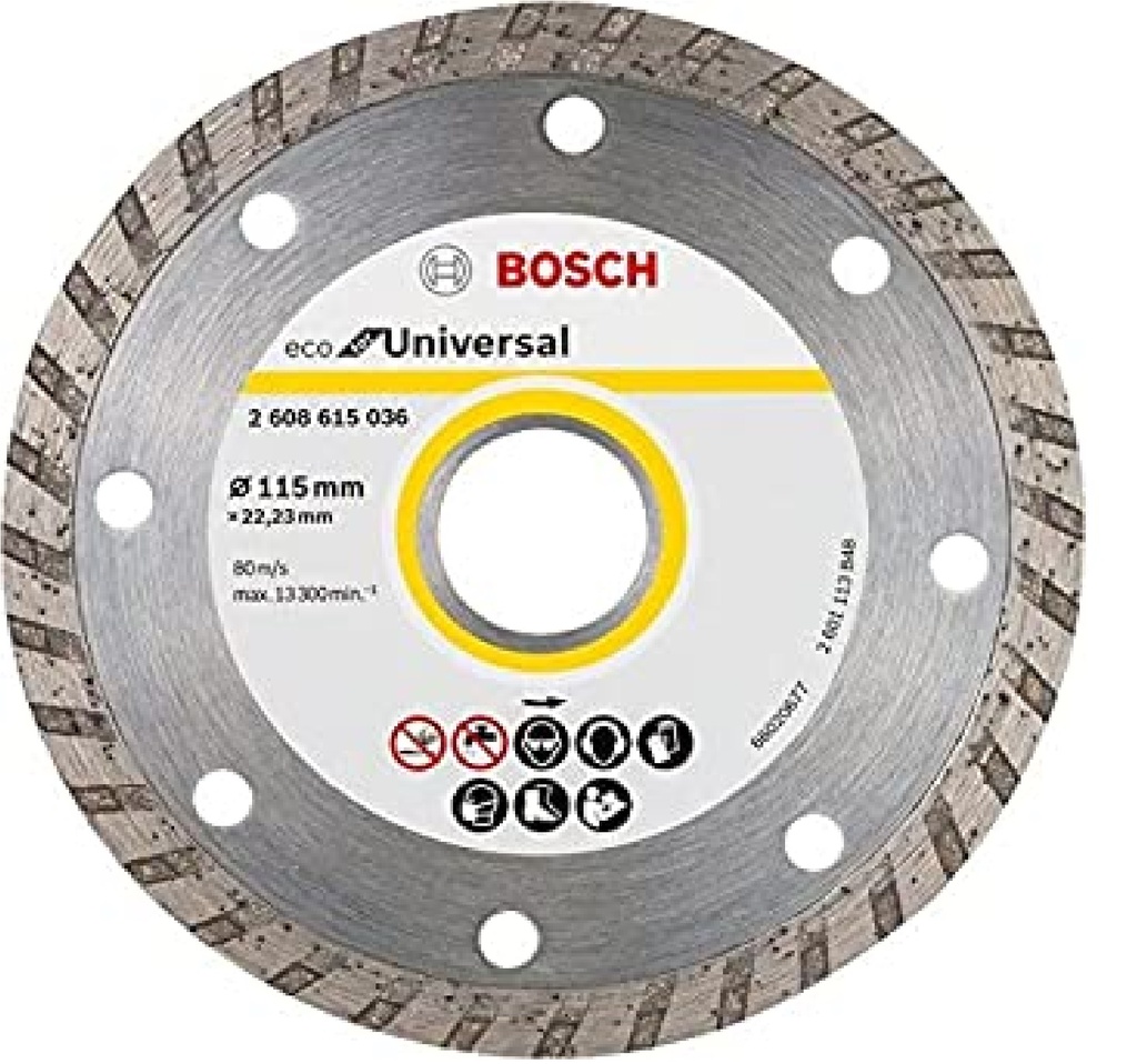 DISCO DE CORTE DIAMANTADO TURBO 4 1/2" X 7/8" 115X22MM REF.2608615036 / 875101 / 857130 MARCA BOSCH