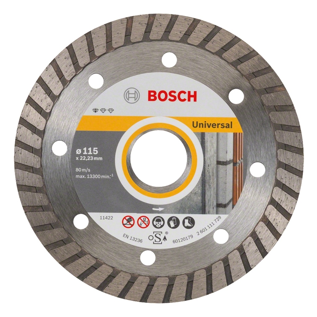 DISCO DE CORTE DIAMANTADO TURBO 4 1/2" X 7/8" 115X22MM REF.2608615036 / 875101 / 857130 MARCA BOSCH