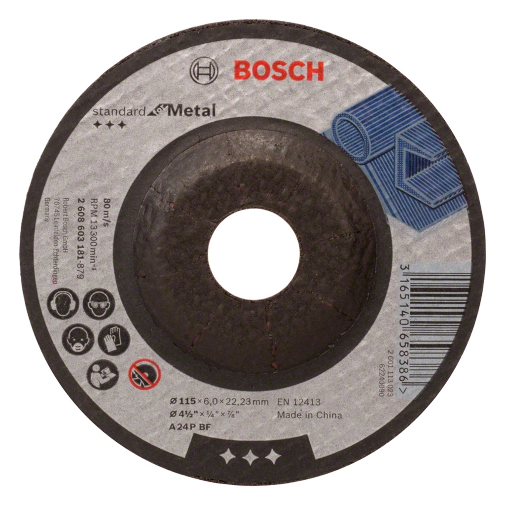 DISCO DESBASTE METAL 4 1/2" X 1/4" X 7/8" SERIE BOSCH PRO REF. 603181 / 658383 MARCA BOSCH